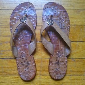 Tory Burch Leather Flip Flops Size 9.5